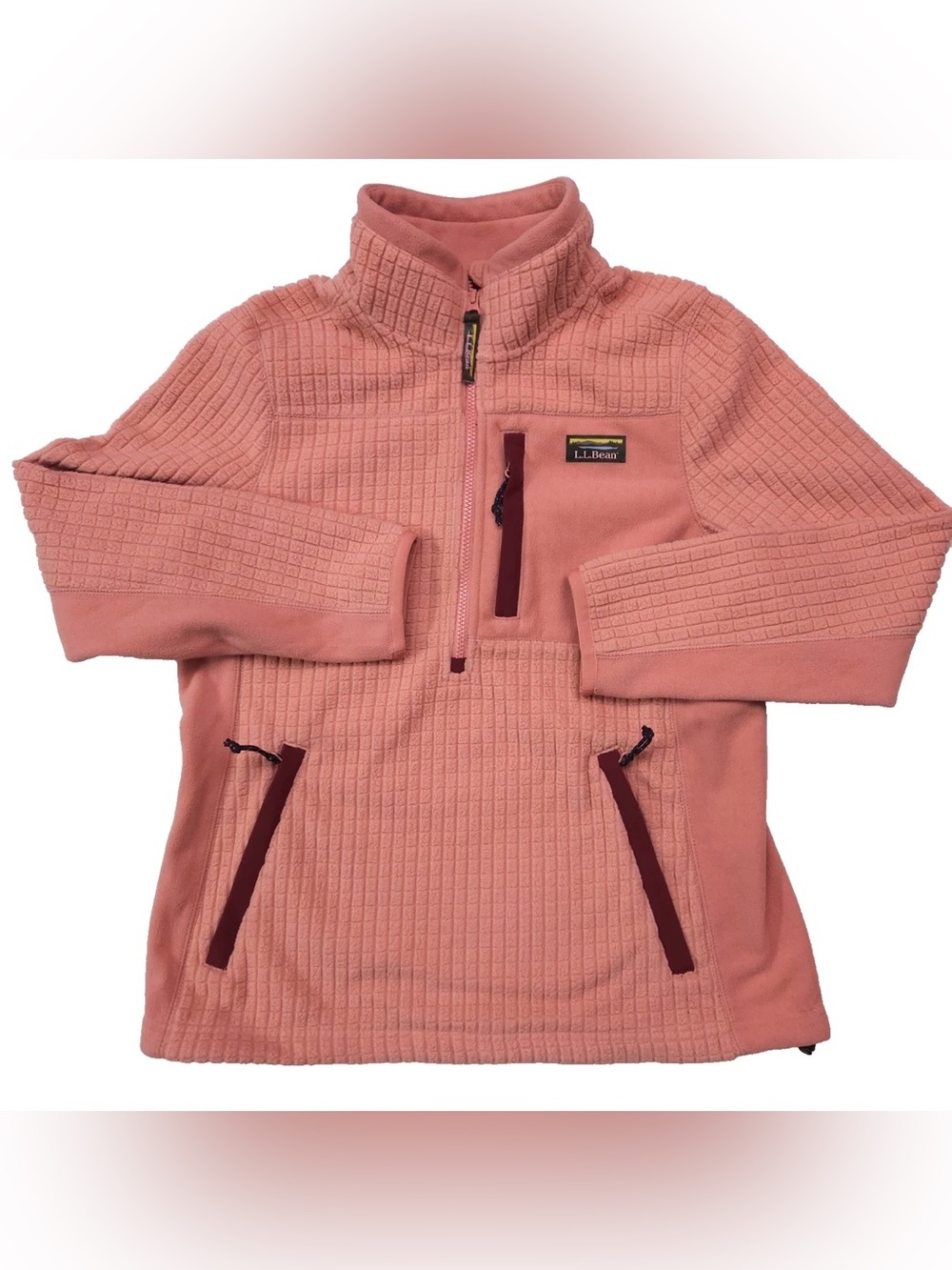 L.L. Bean Mountain Classic Windproof Fleece Jacket Peach Coral Zip Up Women’s M